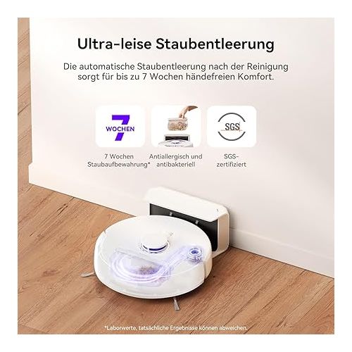  NARWAL Freo X Plus Vacuum and Mop Robot, Tangle-Free Floating Brush, 7800 Pa Suction Power, 7 Weeks Dust Storage, Tri-Laser Obstacle Avoidance, App Control