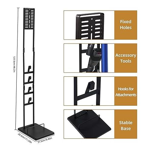  OUTBROS Staubsauger Stander, Kompatibel fur Dyson Gen5 V15s V15 V12 Slim V11 V10 V8 V7 V6 Bodenstander,Zubehorhalter Speichern und Organisieren, Schwarz