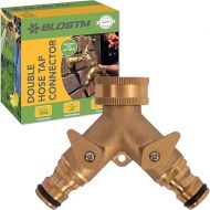 BLOSTM 2-Way Distributor Water - Brass Water Distributor 2-Way Tap Adapter Anti-Leak Garden 2-Way Distributor for Irrigation System, Hose & Garden Tools - 9.5 x 7.5 cm