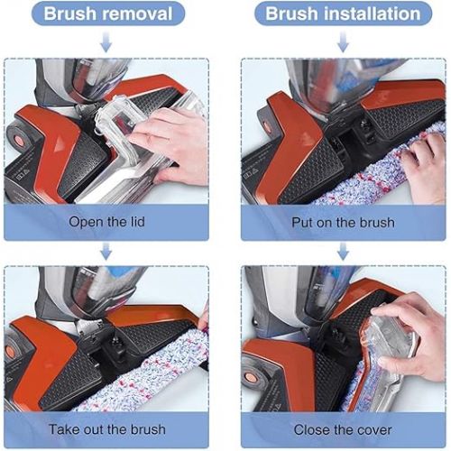  Queta Accessories for Bissell Crosswave Wet & Dry Vacuum Cleaners 4 Pieces Multi Surface Brush Roll and 4 Filters for Bissell Crosswave 3-in-1, Replacement Parts/Replacement Sets for Bissell, with 1