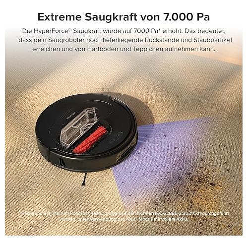  roborock Qrevo Pro Saugroboter mit Wischfunktion&Hebarem Wischmopp, FlexiArm Design™ Kantenreinigung, 7.000 Pa, 60 °C Heißwasser-Moppwasche, Individuelle Teppichstrategie(Schwarz)