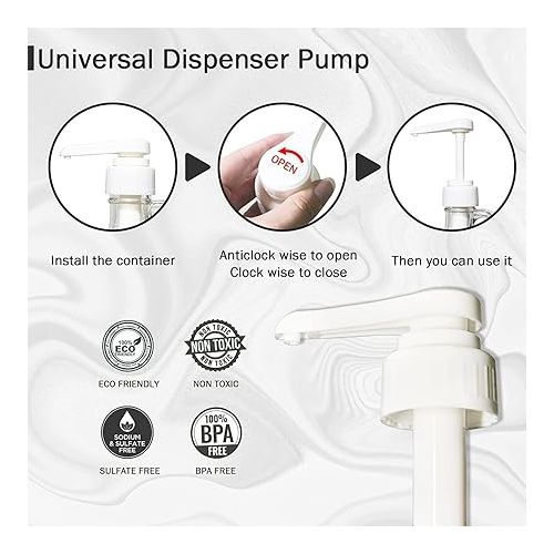  2 Pack Glass Detergent Dispenser with Pump for Laundry Room, LyTaispuly Gallon Jar for Fabric Softener Bleach Soap, Farmhouse Bottle for Laundry Kitchen Decor (64 oz with Labels, Funnel, Measuring Cup