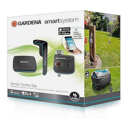  Gardena smart sensor control set: smart sensor, smart water control and smart gateway, all in one set, allows app-controlled and fully automatic watering of the garden (19202-20)