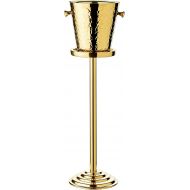 EDZARD Champagne Cooler Capri Gold - Bottle Cooler, Champagne Cooler with Stand - Drinks Cooler for 1 Bottle - Bowl for Wine, Champagne & Ice Cubes - Wine Cooler Patterned with Handles