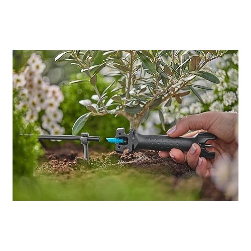  Gardena Micro-Drip-System Installation Tool: Accessories for the Automatic Irrigation System, Tool for Mounting and Punching Holes in 13 mm Installation Pipes (13313-20), Black