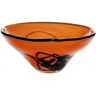 CRISTALICA Dream Pavel Bowl Orange / Black Diameter 20 cm