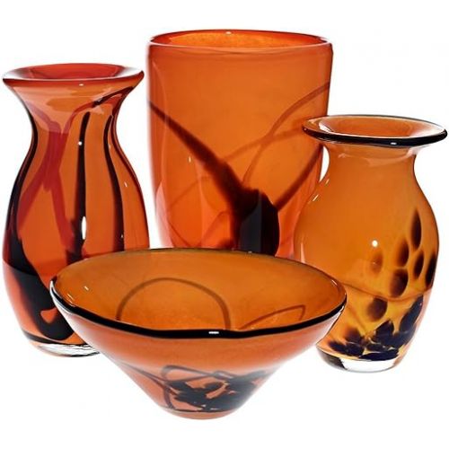  CRISTALICA Dream Pavel Bowl Orange / Black Diameter 20 cm