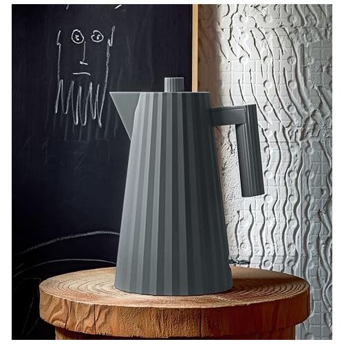  Alessi Plisse. MDL06 G electric kettle in thermoplastic resin, grey Euro plug.