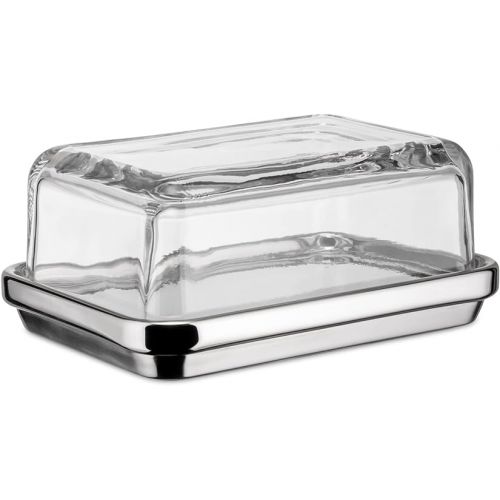  Alessi ES03 Butter Dish, Steel, Stainless Steel