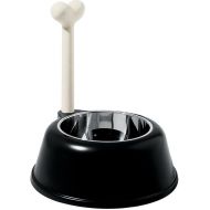 A Di Alessi Lupita Dog Bowl in Thermoplastic Resin with 18/10 Stainless Steel Insert, Black