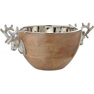 EDZARD Deer Bowl (L 30 cm, W 20 cm, H 12 cm) Mango Wood and Silver Look - Serving Bowl, Decorative Bowl, Fruit Bowl, Serving Bowl, Round Bowl for Decoration and Food - Bowl as a Gift