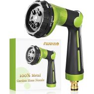 FANHAO Garden Shower Sprayer 100% Metal Garden Shower with 8 Spray Patterns Thumb Control Green