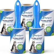 PetLovers Extra Sticky Lint Roller Mega Value Set 450 Sheets for Pet Hair Removal, Dog and Cat Lint Removal Pack of 5