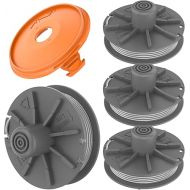 FUSHUI Pack of 4 grass trimmer spool and 1 trimmer spool cover, compatible with Gardena turbo trimmer EasyCut 400 Item 8846, ComfortCut450 Art.8847, PowerCut Art.8848, SmallCut 300/23 Item 9805