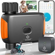 KESSER® Irrigation Control with WLAN WiFi Irrigation Computer for Garden and Balcony Irrigation System with Timer Automatic Watering App & Voice Control 20 Time Plans Orange