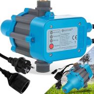 Kesser pressure switch, 10 bar pump control, domestic water unit garden irrigation with cable, constant water pressure for garden and home, automatic switching on and off, blue