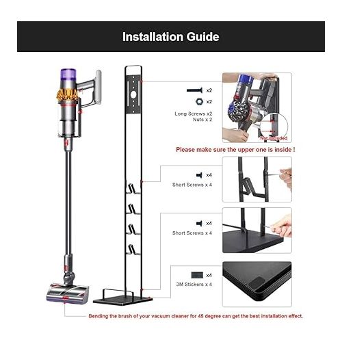  Foho Stand Compatible with Dyson Gen5 V15s V15 V12 Slim V11 V10 V8 V7 V6, Bracket, Floor Stand, Accessory Holder, Store and Organise, No Drilling