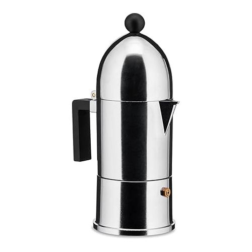  A di Alessi La Cupola Espresso Coffee Maker, 3 Cups, Black, (A9095/3 B)