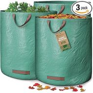 GardenGloss® 3 x Garden Waste Bags with Handles, 272 L High Capacity, UV-Stable and Water-Repellent, Reusable and Sturdy Garden Bags