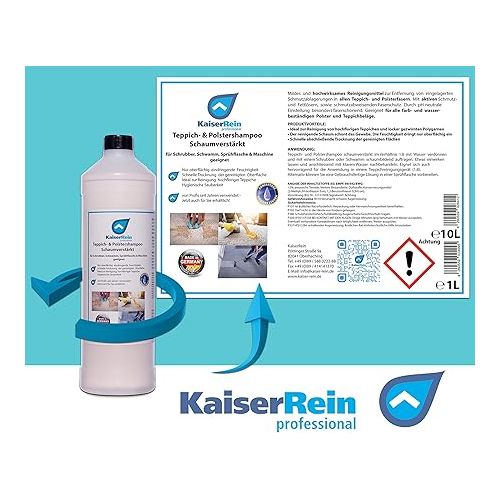  KaiserRein 1 Litre Carpet Cleaner I Upholstery Cleaner for Car, Carpet and Upholstery I Textile Cleaner Concentrate Carpets Car Seats I Washing Vacuum Cleaner Suitable without Separate Spray Bottle