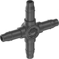 Gardena Micro-Drip-System Cross Piece 4.6 mm (3/16 Inch): Accessory for Branching Distributor and Drip Pipes, Kink-Free Installation, with Easy & Flexible Connection Technology (13214-20)