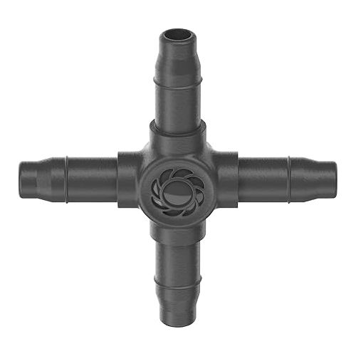  Gardena Micro-Drip-System Cross Piece 4.6 mm (3/16 Inch): Accessory for Branching Distributor and Drip Pipes, Kink-Free Installation, with Easy & Flexible Connection Technology (13214-20)