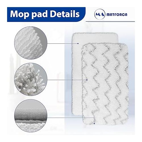  MATFORCA Pack of 10 Steam Mop Pads for Bissell PowerFresh Steam Cleaner 2747A 1252 1543 1632 1652 1132 1530 11326 Symphony Vacuum and Steam Cleaner Series, Part 1252, 160 666666 70 16066 71 Replacement Pads