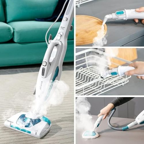  Stemoo 331641 Multifunctional Steam Cleaner, 19 Accessories, Eliminates 99.9%* of Viruses, Germs and Bacteria, Eco Cleaning without Chemicals