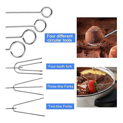  STCRERAG 10 Pieces Chocolate Fork DIY Chocolates Cutlery Chocolate Diving Fork Set Candy Fondue Fork Baking Accessories Fondue Forks Stainless Steel Barbecue Fork Chocolate Cutlery Fork Set with