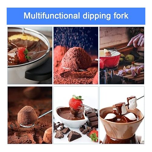  STCRERAG 10 Pieces Chocolate Fork DIY Chocolates Cutlery Chocolate Diving Fork Set Candy Fondue Fork Baking Accessories Fondue Forks Stainless Steel Barbecue Fork Chocolate Cutlery Fork Set with