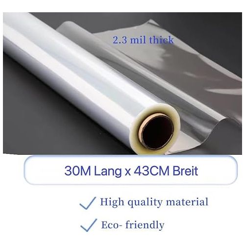  30 m Clear Cellophane Roll Large - Transparent Wrapping Paper (43 cm x 30 m) - Clear Packaging Paper for Flowers, Gift Based Packaging, Treats Wrap