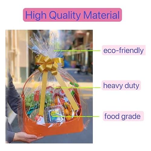  30 m Clear Cellophane Roll Large - Transparent Wrapping Paper (43 cm x 30 m) - Clear Packaging Paper for Flowers, Gift Based Packaging, Treats Wrap