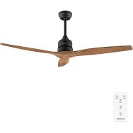 Cecotec - Deckenventilatoren EnergySilence Aero 5270 DarkWood, DC 40W Motor, 132 cm, 3 Klingen, Steuerung, Timer, 6 Geschwindigkeiten, Sommer und Winter, einstellbare Hohe 15 oder 25 cm, Leise