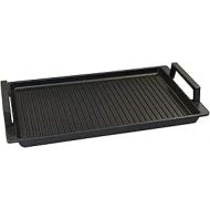 Lieblingspfanne - Grillplatte BBQ 41 x 24cm mit Seitengriffen antihaftbeschichtete Grill-Wendeplatte Aluminium Guss fur alle Herdarten und Gasgrill