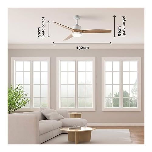  Jata JVTE4232 6 Speed Ceiling Fan with Remote Control Programmable Energy Saving Very Quiet Winter Summer