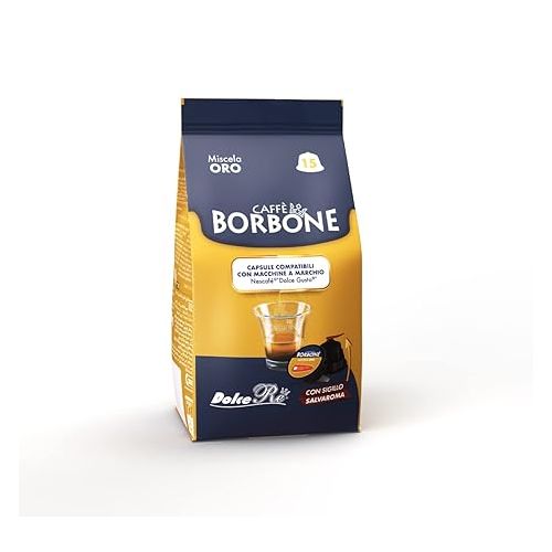  Caffe Borbone Coffee Gold Blend 90 capsules (6 packs of 15) - Compatible with Nescafe®* Dolce Gusto®* Machines