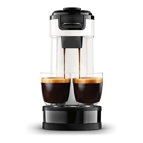  Philips Senseo Switch Coffee Machine with Coffee Pods and Filter - 2-in-1 Technology, Water Tank 1 L, 7 Cups in One Piece, Colour Titanium White (HD6592/05)