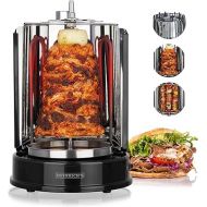 HEINRICHS Kebab Grill for Home, Kebab Grill, Rotissiere Chicken Grill, Gyros Kebab, Rotisserie Skewer, Electric Grill, BBQ, Table Grill, Vertical Grill Made of Stainless Steel Including 6 Kebab