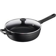 Tefal G61237 Trattoria Pro Saute Pan 28 cm with Lid | Cast Aluminium | Safe Non-Stick Coating | Thermal Signal Temperature Indicator | Suitable for All Hobs | Suitable for Induction Cookers | Black