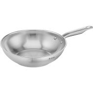 Tefal E49219 Virtuoso Wok 28 cm, High-Quality Premium Stainless Steel, Unsealed, Brushed Finish, Suitable for Induction Cookers, Oven Safe up to 250°C, Stainless Steel