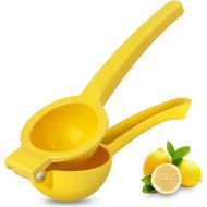 Uaugulft Lemon Squeezer Manual Lemon Squeezer with Soft Handle for Squeezing Lemon Citrus Fruits Easy Clean 8.5 Inch Yellow