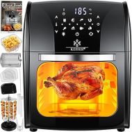 Kesser® XXL Airfryer 9-in-1 Hot Air Fryer, Rotating Grill, Drip Machine, Microwave, Recipe Book, Grill Skewer, 1800 Watt, Fat-Free Grill without Oil, 8 Programmes, Includes accessories in black