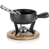 Kela Kasefondue-Set Country Keramik schwarz 21cm 22cmØ, 22x22x21 cm