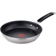 Tefal Jamie Oliver E51206 Frying Pan 28 cm Non-Stick Coating Safe Thermal Signal Riveted Handle Suitable for Induction Healthy Cooking Stainless Steel