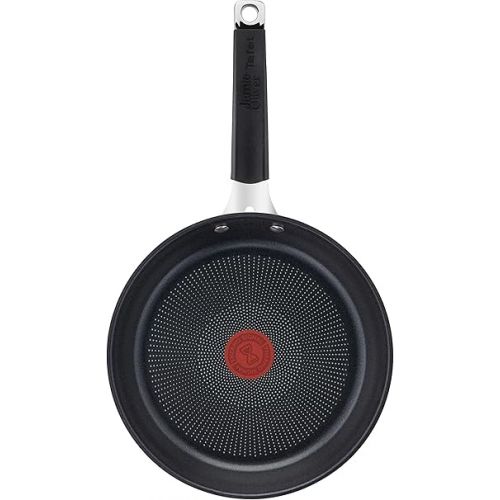  Tefal Jamie Oliver E51206 Frying Pan 28 cm Non-Stick Coating Safe Thermal Signal Riveted Handle Suitable for Induction Healthy Cooking Stainless Steel