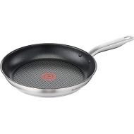 Tefal Virtuoso E49106 Frying Pan 28 cm, Coated High-Quality Premium Stainless Steel, Non-Stick Titanium Coating, Temperature Indicator Thermal Signal, Suitable for Induction Cookers, Roasting