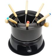 Xtahdge Mini Stainless Steel Fondue Pot Set Cheese Chocolate Fondue 6 Dipping Forks and Removable Pot Melts Candy Sauce Dip