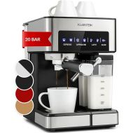 Klarstein 1.8 L Portafilter Machine for 2 Cups of Coffee, Mini Espresso Machine with Milk Frother, 19 Bar Portafilter Coffee Machine, Small, Good Espresso Coffee Machine, Stainless Steel Espresso