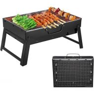 ROIMOE Charcoal Grills BBQ Portable Table Grill Camping Grill Picnic Grill Removable BBQ Grills Folding Grill Mini Grill for Outdoor Patio Camping (Small) Black