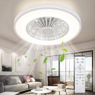 Ateroll Ceiling Fan with Light, DC Motor 25W, LED 45W, RGB (3000K-6500K), 3000LM, 6 Adjustable Wind Speeds with Remote Control, Timer, Light Memory, 7 Reversible Fan Blades